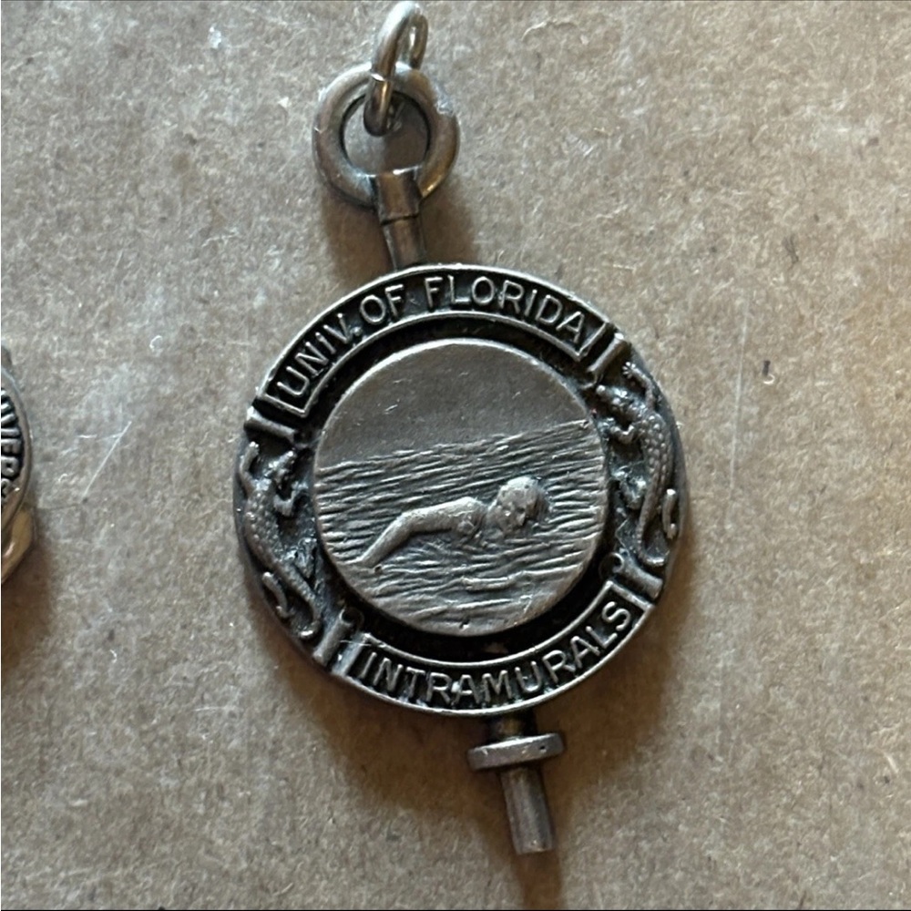 2 Vintage University Medallion Charms - Sterling Silver - Picture 3 of 5
